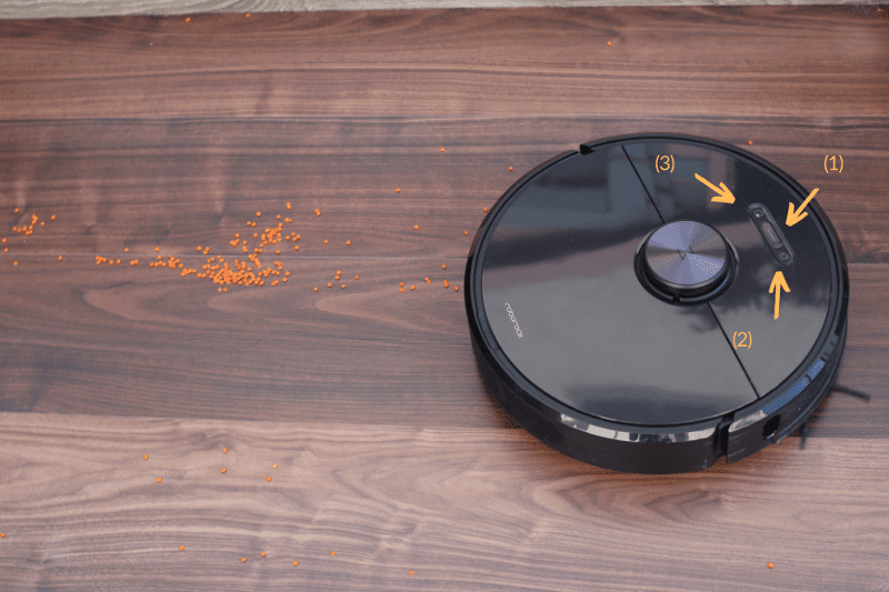 Вид сверху на кнопки управления Roborock S6